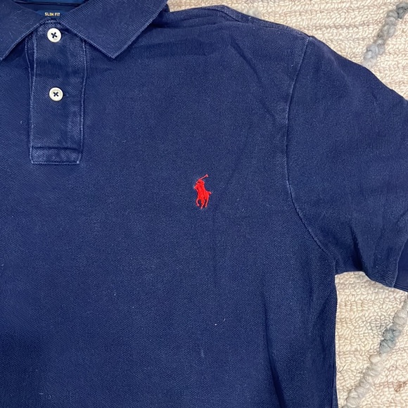 Ralph Lauren Polo shirt Navy Slim Fit US M - Picture 3 of 5